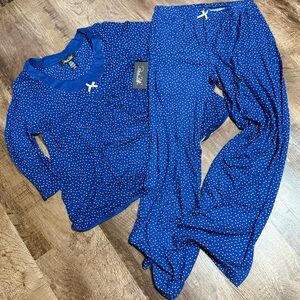Rene Rofe Blue Polka Dot Pajama Set